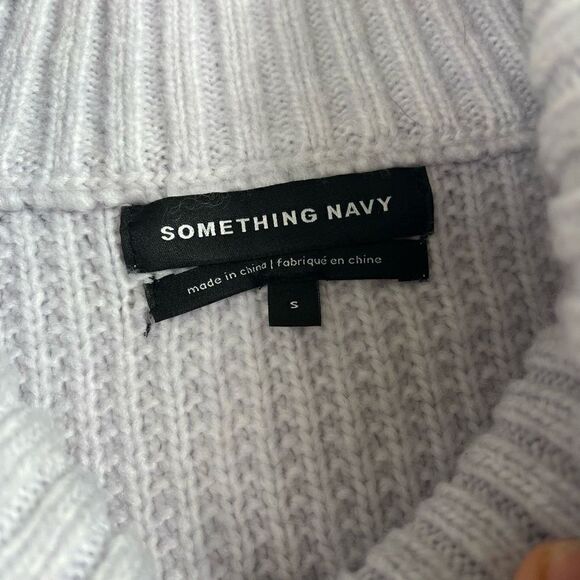Something Navy Light Lilac Knit Turtleneck Sweater size Small - Picture 9 of 14
